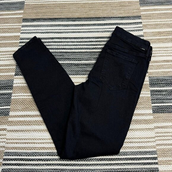 Mother The Looker Not Guilty Women's Dark Wash Skinny Denim Ankle Jeans Black 27 - Picture 1 of 16